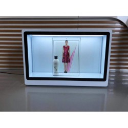 东莞惠华32寸透明屏商品展示柜、展厅透明橱窗